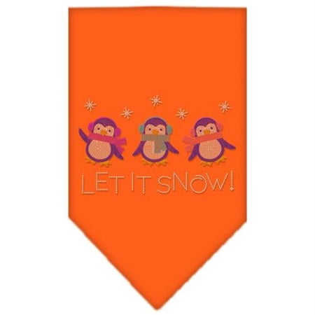 Mirage Pet Products Let It Snow Penguins Rhinestone Bandana Orange Small