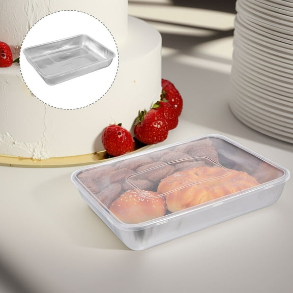 HONMEET Stainless Steel Roasting Pan with Lid, Large Baking Tray for Oven, Easy to Clean Cookware