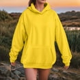thumbnail image 2 of Kaprioy Womens Oversized Sweatshirt Essentials Hoodie Fleece Sweatshirts Fall Winter Fashion Pullover Sweaters Fashion Y2k Clothes Yellow, XXXL, 2 of 5