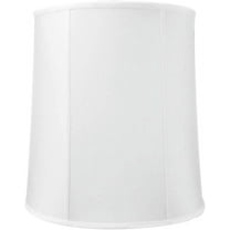 16x18x19 White Shantung Tall Drum Lampshade