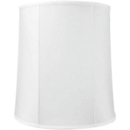16x18x19 White Shantung Tall Drum Lampshade
