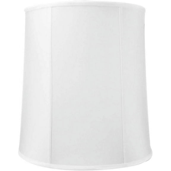 16x18x19 White Shantung Tall Drum Lampshade