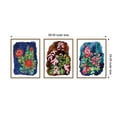 thumbnail image 5 of Kate and Laurel Proteas in Blue & Hollyhock 3 Piece Framed Canvas Wall Art Set by Lucia Gianello, Sylvie Dark Gold Whimsical, Flower Art for Wall Decor, 5 of 8