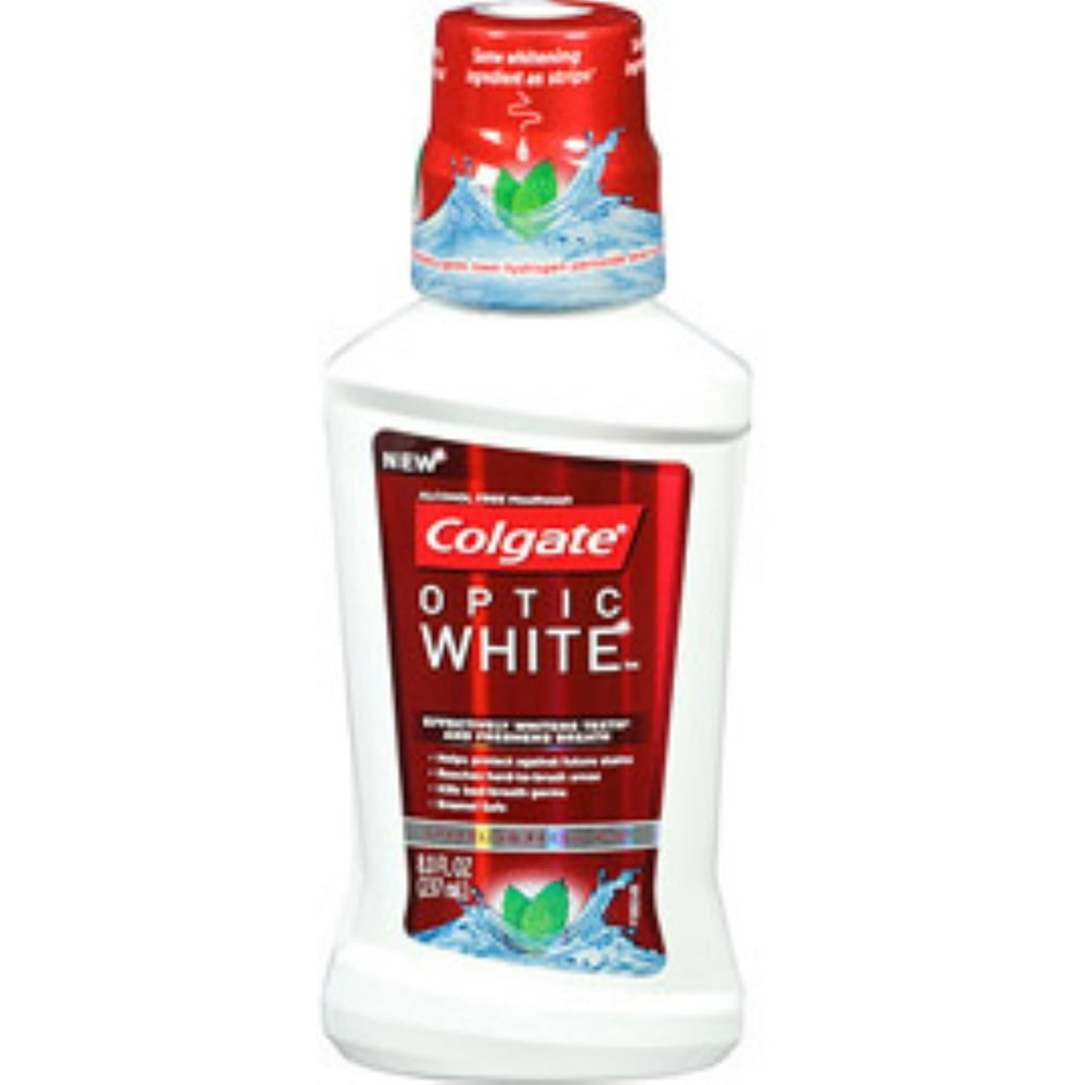 2 Pack Colgate Optic White Mouthwash Sparkling Fresh Mint 8 oz