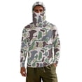 thumbnail image 2 of Bulopur Men’s Long Sleeve Fishing Shirt with Mask Green Camo Print UV Protection Sun Hoodie, Breathable Quick Dry Rash Guard for Outdoor Adventure, 2 of 8