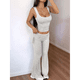 thumbnail image 5 of Traje Deportivo de Dos Piezas para Mujer con Chaleco y Leggings Anchos Traje para Chica Atractiva Gris S, 5 of 7
