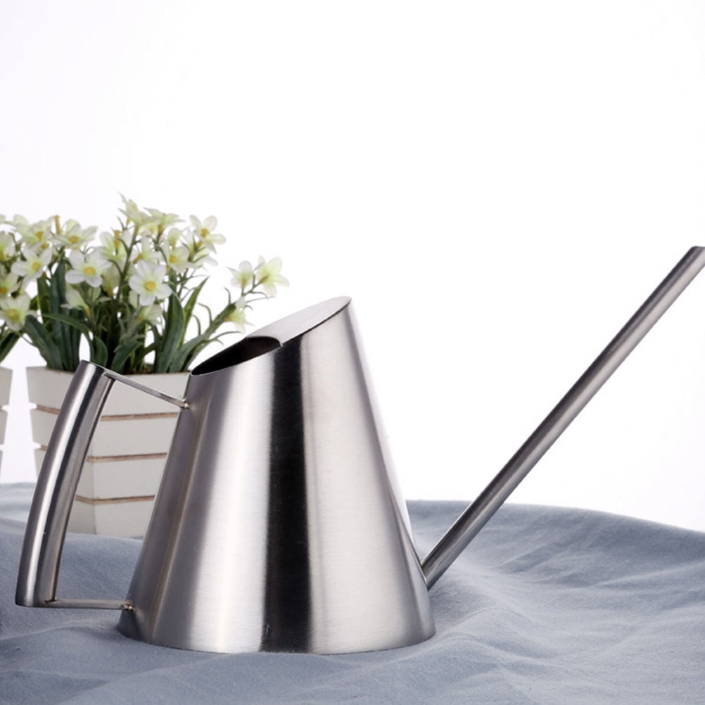 ELAYARD Plated Stainless Steel Watering Can with Extended Spout for Indoor Outdoor Garden Plants Metal Pot