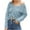 Blue, variant on Honeeladyy Women Casual Fashion V-Neck Solid Color Long Sleeve Tops Affordable Long Sleeve