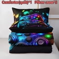 thumbnail image 2 of Gaming Controller Comforter Bedding Set for Boys Teens, Game Controller Printed Bed Set, 1 Comforter + 2 Pillowcases, All Season Soft Bedding, 2 of 4