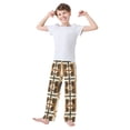 thumbnail image 2 of FORMRS Boys Pajama Pants with Pockets Size 6-8Y Kids Lounge Sleep Bottoms, Beige Geometric, 2 of 8