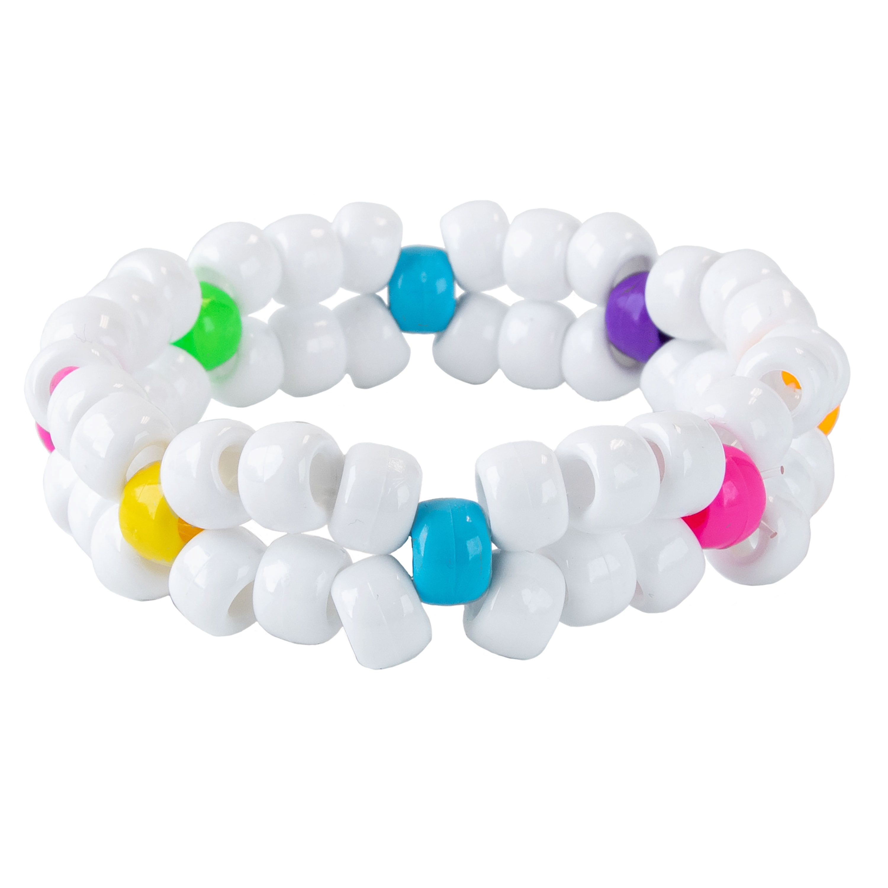 Hello Hobby Pony Bead Mix, White, 500 Pieces, Plastic Craft Beads for Jewelry Making and DIY Projects