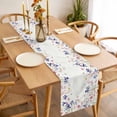 thumbnail image 3 of Table Runner 72 Inches Long for Kitchen Dining, Spring Floral Dresser Scarf Farmhouse, Dining Table Decorations for Wedding/Parties, Watercolor Summer Botanical Flowers 16 x 72 In, 3 of 8