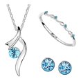 thumbnail image 1 of De moda contratados pendientes de cristal azul collar pulsera joyería de tres piezas traje dulce y señoras boda conjunto de joyas, 1 of 6