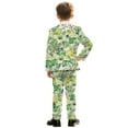 thumbnail image 3 of Xoenoiee Tropical Palm Leaves Print Kids Boys Suit 2 Piece Kids Formal Blazer Jacket Pants Set 2 Piece Formal Wear Outfit for Wedding, Size 6-7 Years, 3 of 7