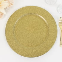 Efavormart 6 Pack Gold Dust Free Glitter Acrylic Plastic Round Charger Plates 13"