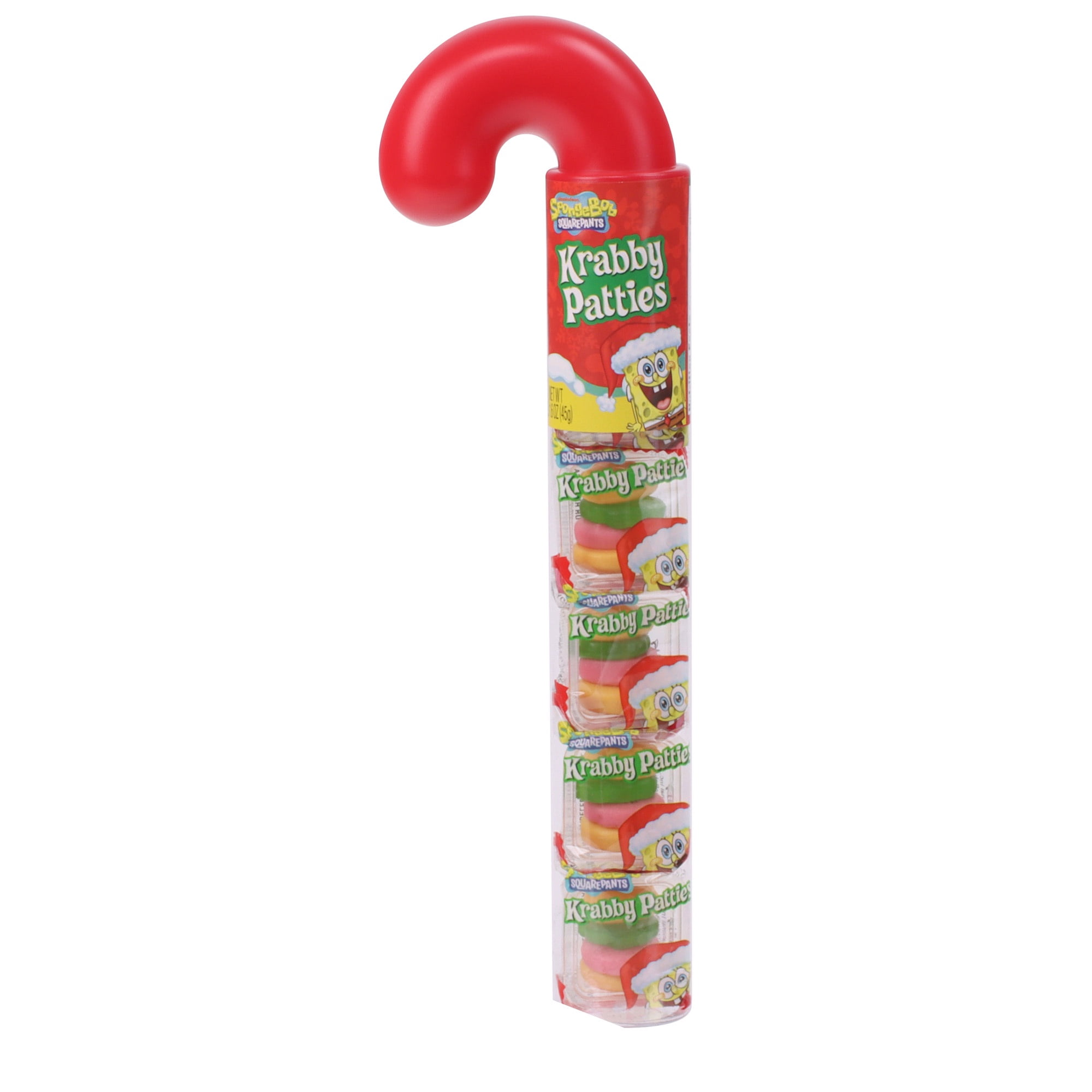 (3 pack) Frankford SpongeBob SquarePants Krabby Patties Original Flavor Gummy Candy Tube, Christmas, 1.6 oz