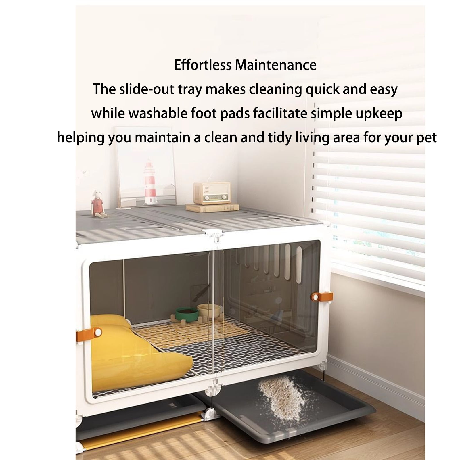 Rabbit Hutch Wooden Guinea Pig House Hamster Cage, Rabbit Cage Playpen - Single-Story Home for Small Animals, Wooden Guinea Pig Cage with Removable Stand