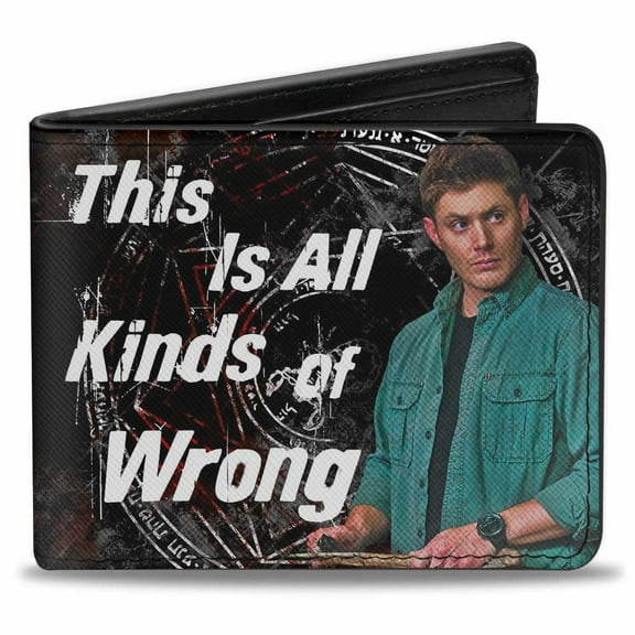 Supernatural Wallet, Bifold, Dean Pose This Is All Kinds of Wrong Supernatural Grays, Vegan Leather