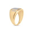 thumbnail image 4 of 10kt Yellow Gold Mens Round Diamond Square Cluster Ring 1/3 Cttw, 4 of 4