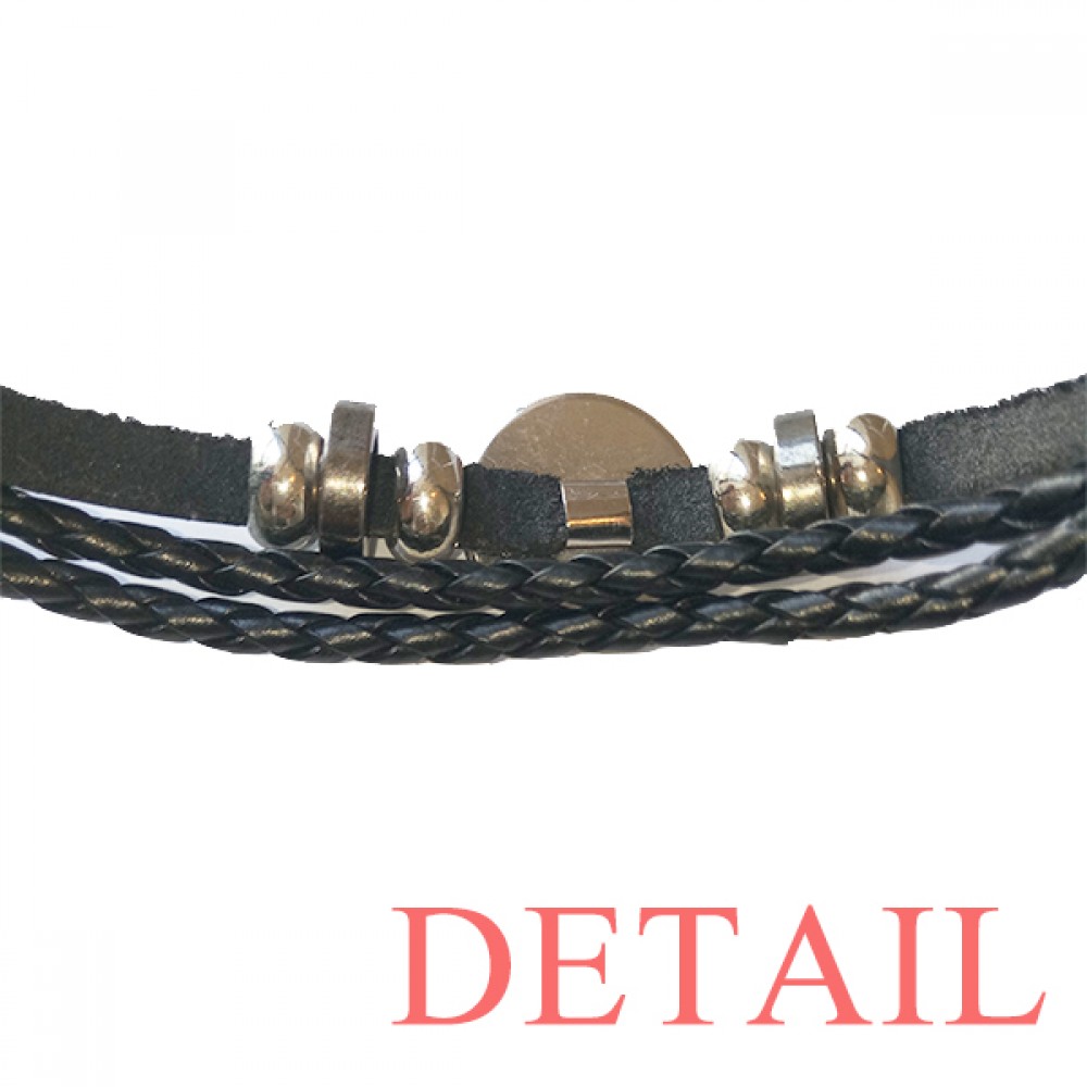 Spiral Dart Mexico Totems Ancient Civilization Bracelet Braided Leather Woven Rope Wristband - image 3 of 3