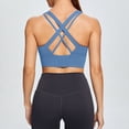 thumbnail image 4 of Workout Tops For Women Sevevn Women's Padded Racerback Sports Bra Medium Support Workout Crop Top for Yoga & Gym Sky Blue 3XL, 4 of 9