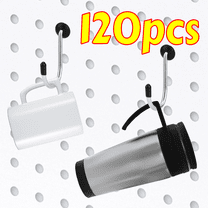 RaoLizhen Pegboard Hooks Rubber Black Detachable Push-In 120 Piece