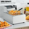 thumbnail image 3 of ChaoLink 6-10-22L Commercial Electric Deep Fryer w-Basket & Lid, Countertop Stainless Steel Deep Fryer for Large Tank French Fries, Onion RingsWithout timer, 3 of 8