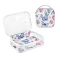 thumbnail image 3 of Cactus Butterfly Clear Cosmetic Bags with Handles PVC Toiletry Bags Zipper Waterproof Portable for Traveling 2 Pcs, 3 of 7