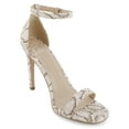 thumbnail image 4 of Delicious Shoes Women Ankle Strap Stiletto High Heel Open Toe Formal/Casual Dress Sandal JAIDEN-S Beige Bone Snake Print 5.5, 4 of 5
