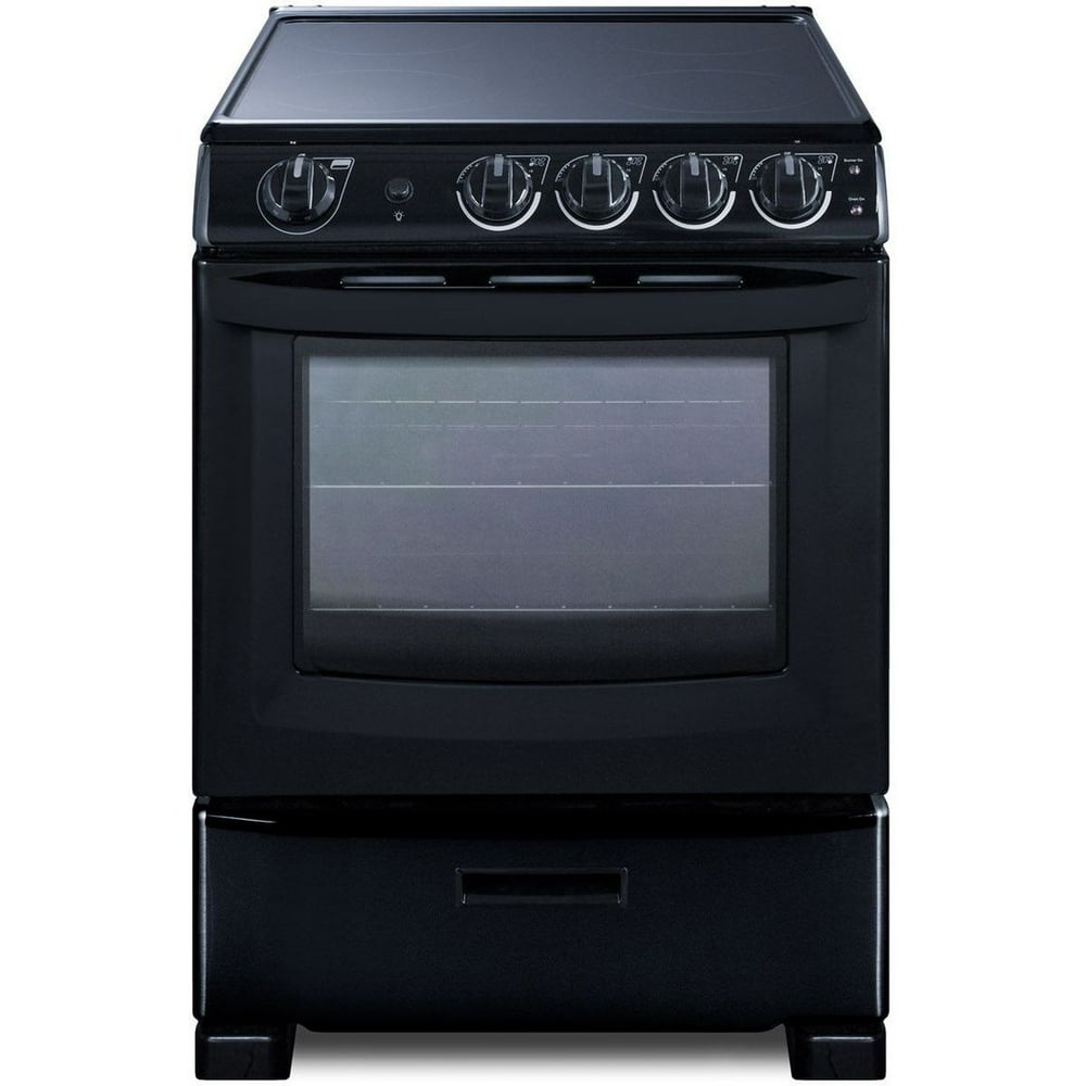 Summit REX2431BRT 24''W Electric Smooth Top Range Black/Black