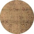thumbnail image 1 of Ahgly Company Indoor Round Oriental Brown Industrial Area Rugs, 7' Round, 1 of 4
