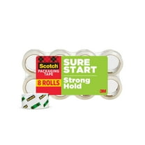 Scotch Sure Start Packaging Tape, Clear, 1.88 in x 54.6 yds, 8 Rolls