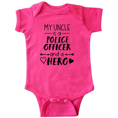 

Inktastic My Uncle is a Police Officer and a Hero Gift Baby Boy or Baby Girl Bodysuit