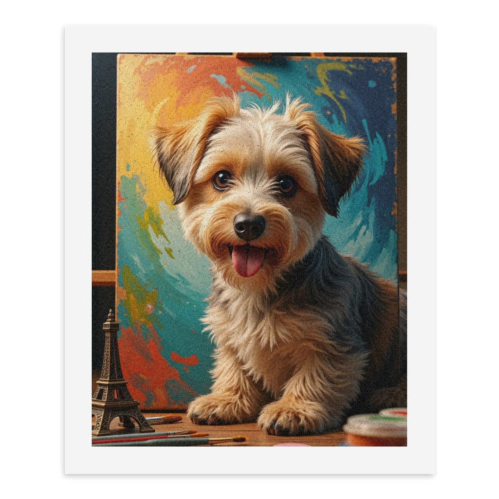 Paint By Numbers Kit for Adults Beginner - Cute Puppy Art Painting Station DIY Canvas Painting Kits for Adults, Frameless Paint By Number for Adults for Home Wall Decor 16x20 Inch