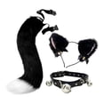 thumbnail image 3 of Conjunto de collar y cola con orejas de gato Salvador disfraz Color negro, 3 of 10