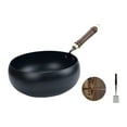 thumbnail image 1 of Wok pan chino wok con mango cómodo, sin recubrimiento, deja de salteado antiadherente de cocina general para cocina para cocina para el hogar tapa de vidrio, 1 of 8