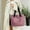 Pink, variant on Women Tote Bag with Zipper Nylon, Fashion Women Tote Shoulder Bag, Overnight Handbag Multiple Pockets Waterproof Shoulder Bag for Work Travel (Pink)