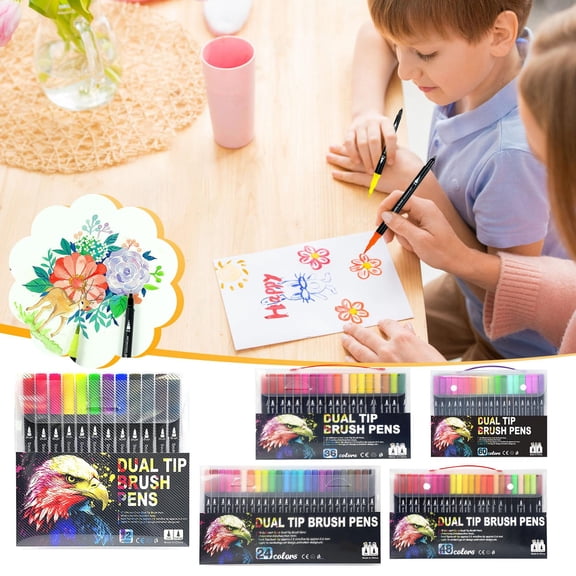 Dry Erase Markers, Hwkond Double Line Pen Color Hand Account Pen Dream Metal Pen Hand-painted 24 Color Highlighter Marker Pen 3ml, Back to College