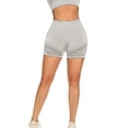 thumbnail image 2 of YOIAVAIOY Women Impact Booty Shorts Low Rise Hidden Scrunch Butt Lifting Seamless Shorts Workout Gym Running Biker Hot Shorts Gray XL, 2 of 7