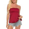 thumbnail image 3 of Mujeres sin mangas tubo superior sin tirantes blusa plisada túnica tanques Tops Sailing Electrónica, 3 of 6
