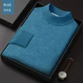 thumbnail image 5 of New 2024 Men's Mock Collar 100% Pure Woolen Sweater Tops Autumn Winter Cashmere Sweater Men Pullover Knitted Warm Sweater Male, 5 of 5