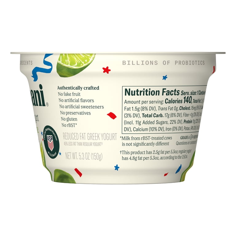 Chobani Low-Fat Greek Yogurt Key Lime Blended 5.3 oz Cup - Walmart.com