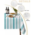 thumbnail image 3 of Teal Aqua Stripe Tablecloth Rectangle Table Cloth 52x70, Waterproof Tablecloth Outdoor Table Cloth, Gradient Geometric White Vertical Striped Washable Table Cover for Kitchen Dinning Party, 3 of 8