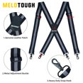 thumbnail image 3 of MELOTOUGH Men Suspender 1.5 Inch Wide X Back Suspender Adjustable Elastic Suspenders with Snap Hooks, 3 of 5