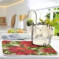 thumbnail image 5 of Wonderful Poinsettia Christmas Flowers Dish Drying Mat Reversible Microfiber Kitchen Dish Mat Super Absorbent Dish Drainer Mat for Kitchen Counter, 18"x24", 5 of 7