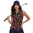 thumbnail image 6 of Whosucclay Candy Cane Pattern Workout Shirts Golf Sleeveless Half Zip Top for Women, Stretchy Anti Wrinkle for Sports Hiking Outdoor, 6 of 8