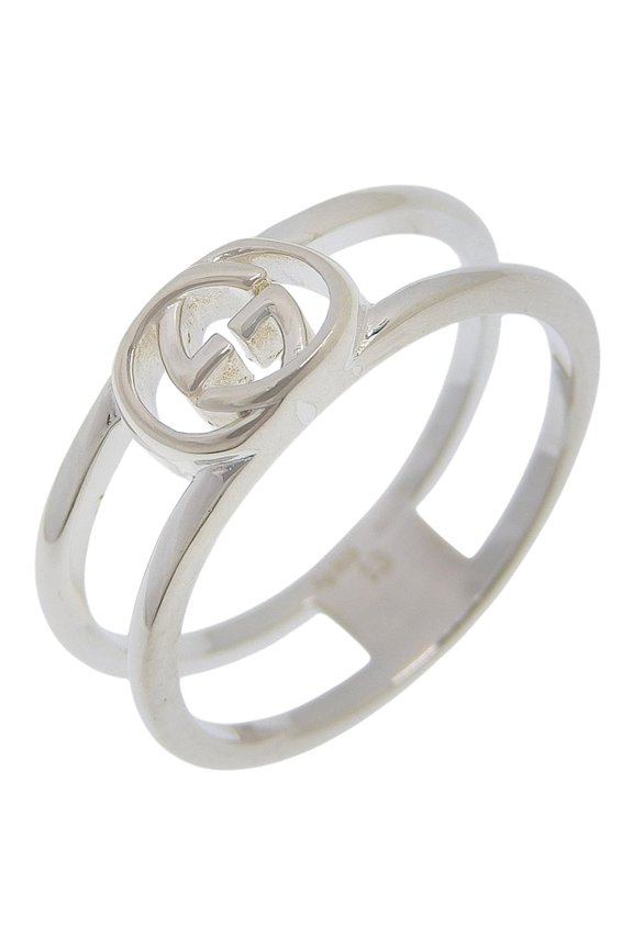 Pre-Owned Gucci Interlocking G Ring, Size 12, Sterling Silver 925, Approx. 2.6g, Women's.