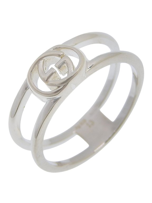 Pre-Owned Gucci Interlocking G Ring, Size 12, Sterling Silver 925, Approx. 2.6g, Women's.