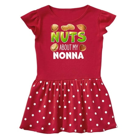 

Inktastic Nuts About My Nonna Peanut Almond Pistachio Gift Toddler Girl Dress