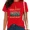 C-Red, variant on UNISHE Women's Trendy Inspirational Flower Graphic T-Shirt Casual Short Sleeve Top for Daily outfit Grey, 2XL